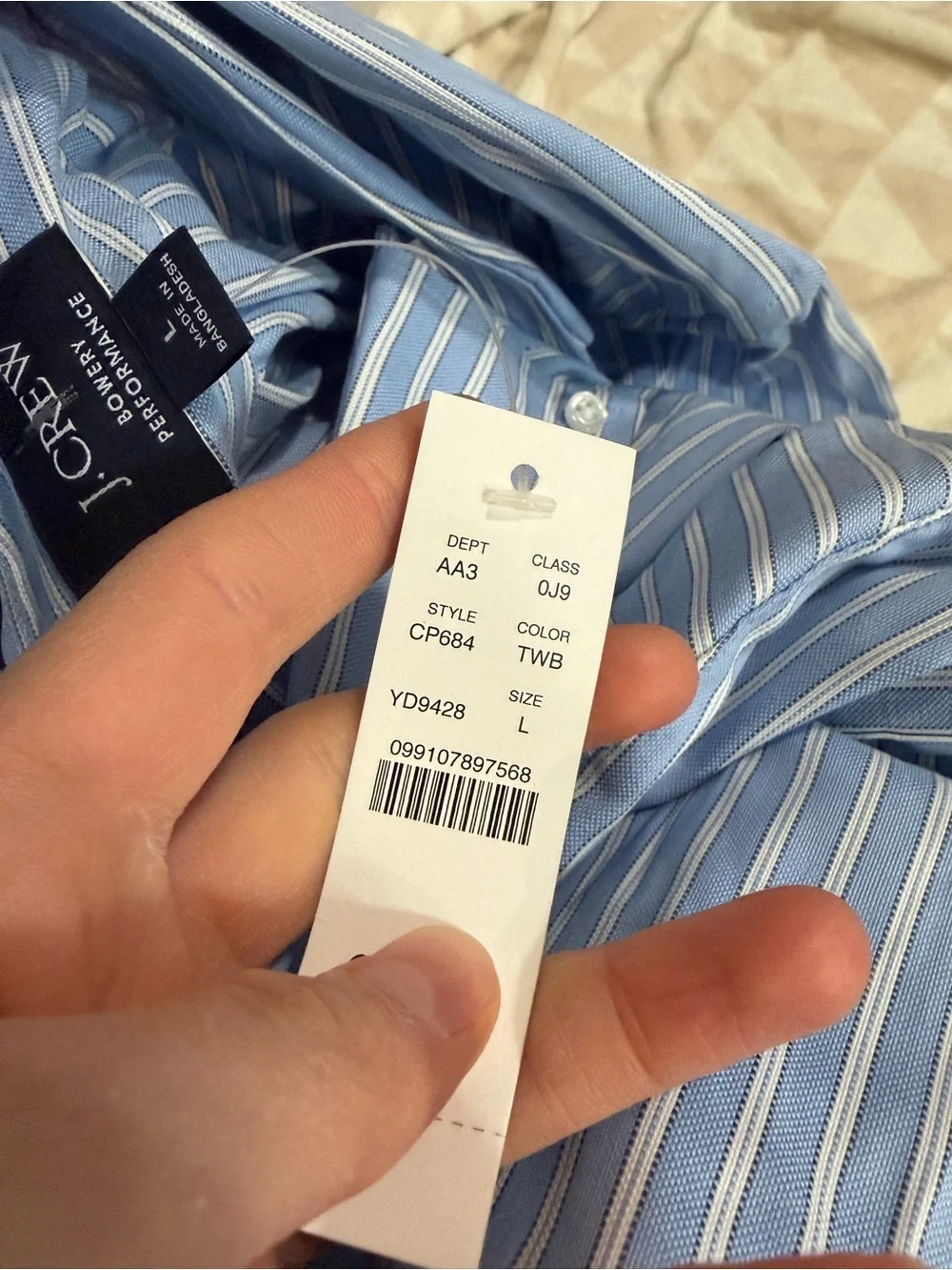 J crew Slim Bowery performance stretch oxford shirt button down collar CP684